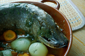 Baked pike in Finnish