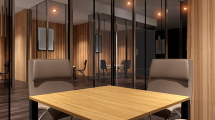 Meeting room. The Conceptual offices. Office array. 3d rendering