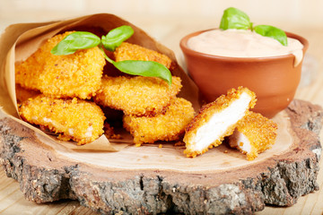 Chicken nuggets and sauce