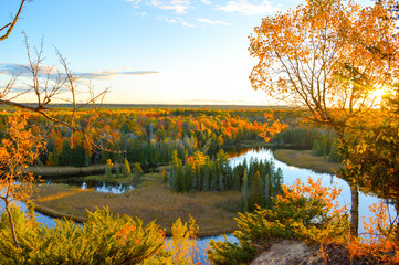 The High banks of the Ausable River in Autumn