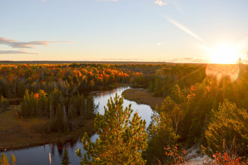 The High banks of the Ausable River in Autumn