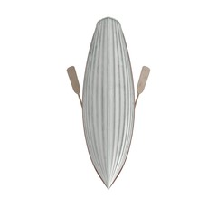 Wooden fisherman's boat on white. Bottom view. 3D illustration