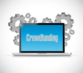 crowdfunding computer sign concept