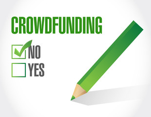 no crowdfunding approval sign concept