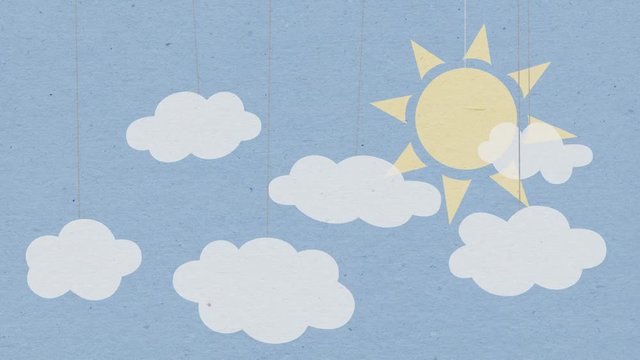 the sun is shining , the clouds appear . it's raining. white clouds in the blue sky , the sun in the clouds , clouds are gathering , the rain, meteorological forecast