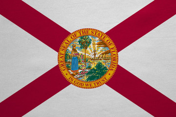 Flag of Florida real detailed fabric texture
