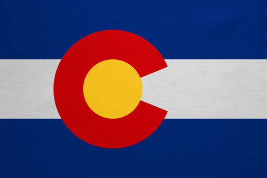 Flag of Colorado real detailed fabric texture