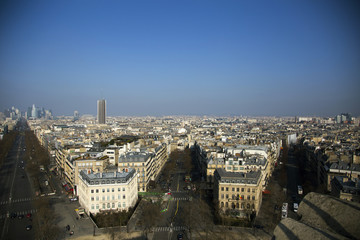 Naklejka na ściany i meble Paris view from Arc de Triumph, France