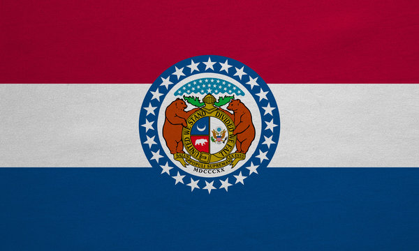 Flag of Missouri real detailed fabric texture