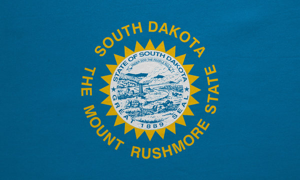 Flag of South Dakota real detailed fabric texture