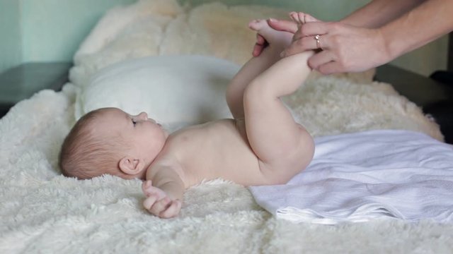 Newborn baby gymnastics