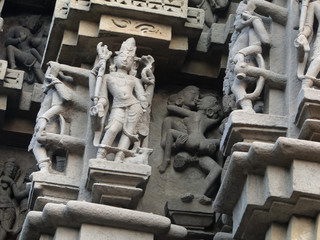 Sculptures of loving couples, mythical figures