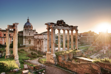 Obraz na płótnie Canvas Roman Forum at sunrise, Italy 