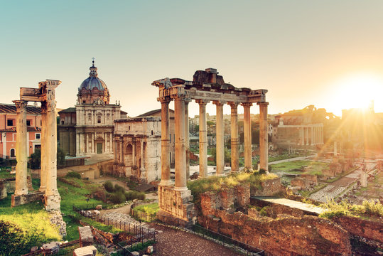 Roman Forum at sunrise, Italy

