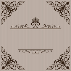 Vintage brown title page vector template