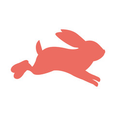 pink Rabbit icon. Animal cartoon and easter theme. Isolated design. Vector illustration