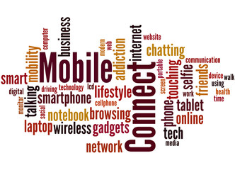Fototapeta premium Mobile Connect, word cloud concept 9