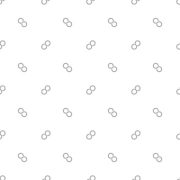 Seamless Pattern Of Grey Infinity Symbols On White Backgound. Simple Flat Vector Illustration.