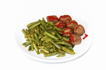 Swedish meatballs with green beans