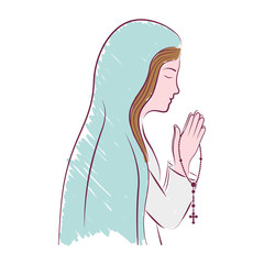 virgin mary. christianity design over white background. vector illustration