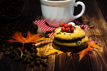 Still life with coffee and cookies