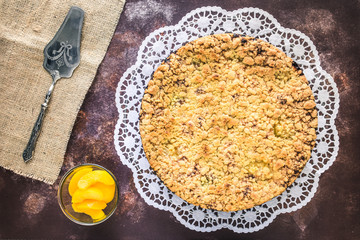 Käse-Pfirsich-Streusel