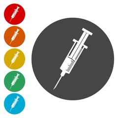Syringe vector icon. 