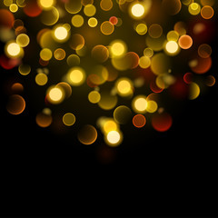 Abstract background with bokeh effect in gold