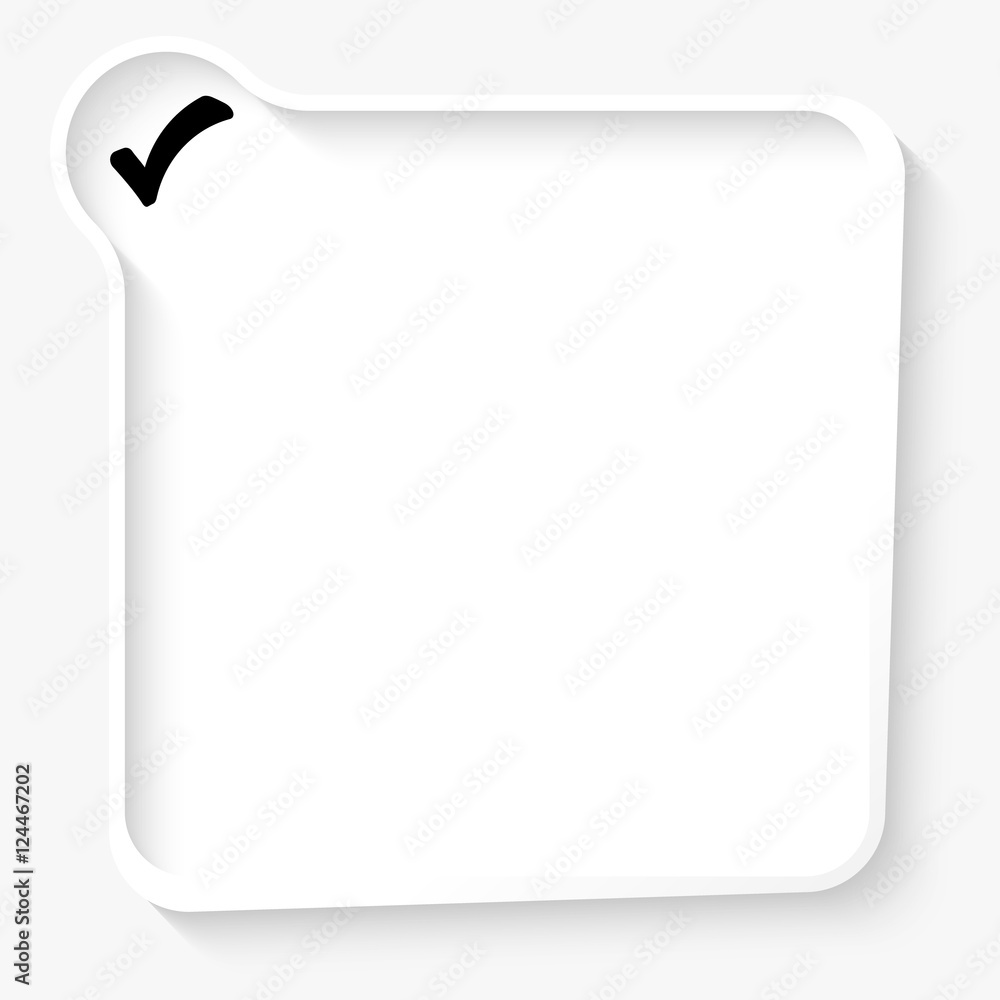 Poster white box for your text and check box symbol
