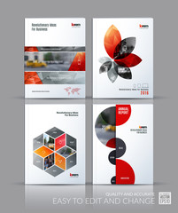 Brochure template layout collection, cover design annual report,