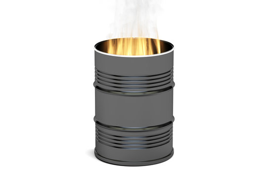 Barrel With Fire, 3D Rendering