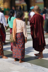 Buddhist monks at  Shwedagon Pagoda