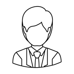 avatar male man wearing suit and tie over white background. vector illustration