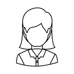 silhouette avatar female woman wearing executive clothes over white background. vector illustration