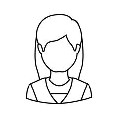 silhouette avatar female woman wearing executive clothes over white background. vector illustration