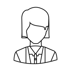 silhouette avatar female woman wearing executive clothes over white background. vector illustration