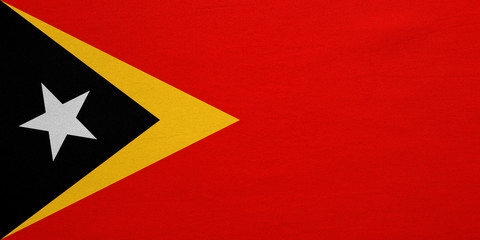 Flag of East Timor real detailed fabric texture