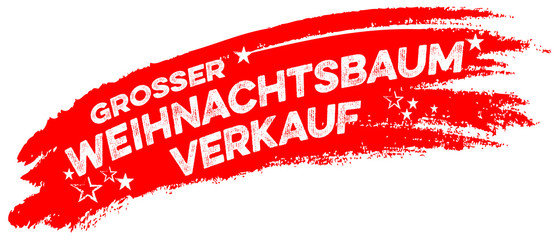 Roter Wischer mit Text Weihnachtsbaumverkauf
