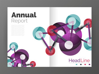 Lines and circles, modern abstract business annual report template