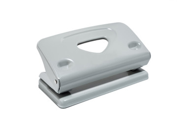 White office paper hole puncher isolated on white background