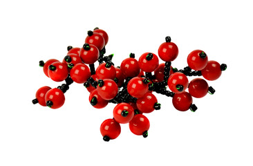 decorative red berries, isolated on white background without sha