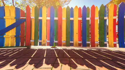 Multicolored fence