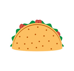 Taco. Mexico Food. Traditional Mexican Cuisine. An Isolated Object.