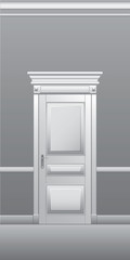 Door, architectural detail, vector illustration.