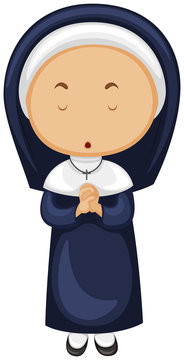 recommend clip art: Nun in blue outfit
