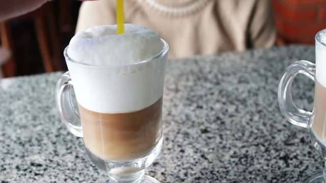 Hot latte with tasty foam