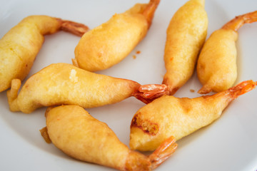 Fried shrimps .