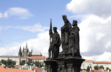 Obraz premium statue of Charles Bridge in Prague, Czech Republic
