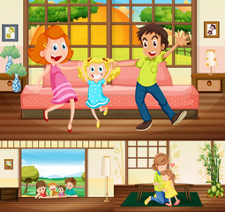 Family staying in the house