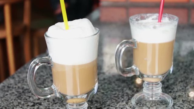Hot latte with tasty foam